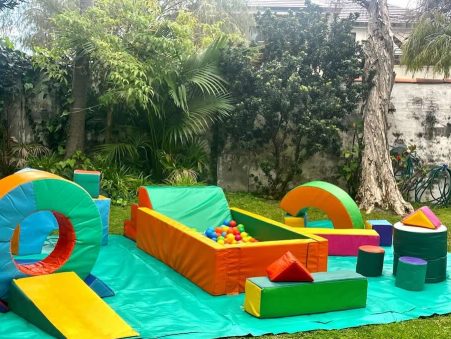 Green Orange Ball Pit with Slide & Mega 20 Piece Soft Play